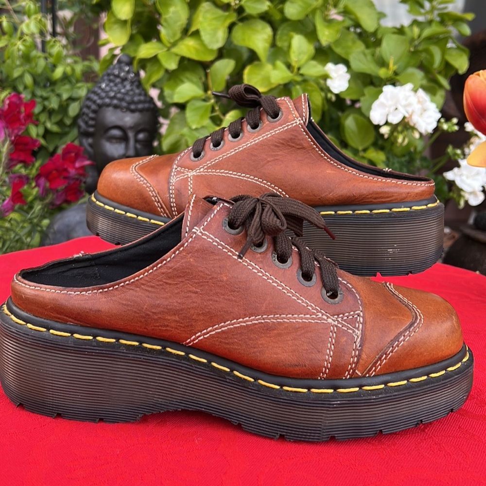 🏴 Dr. Martens MIE Chunky Vintage Platform Mules / Clogs UK 6